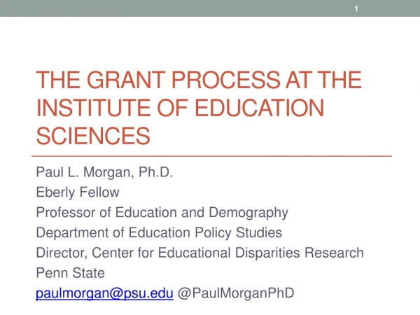 The Grant Process at the Institute of education sciences