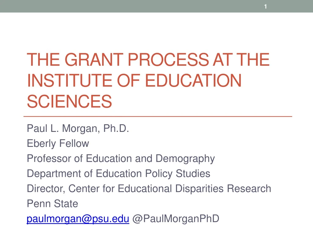 the grant process at the institute of education sciences