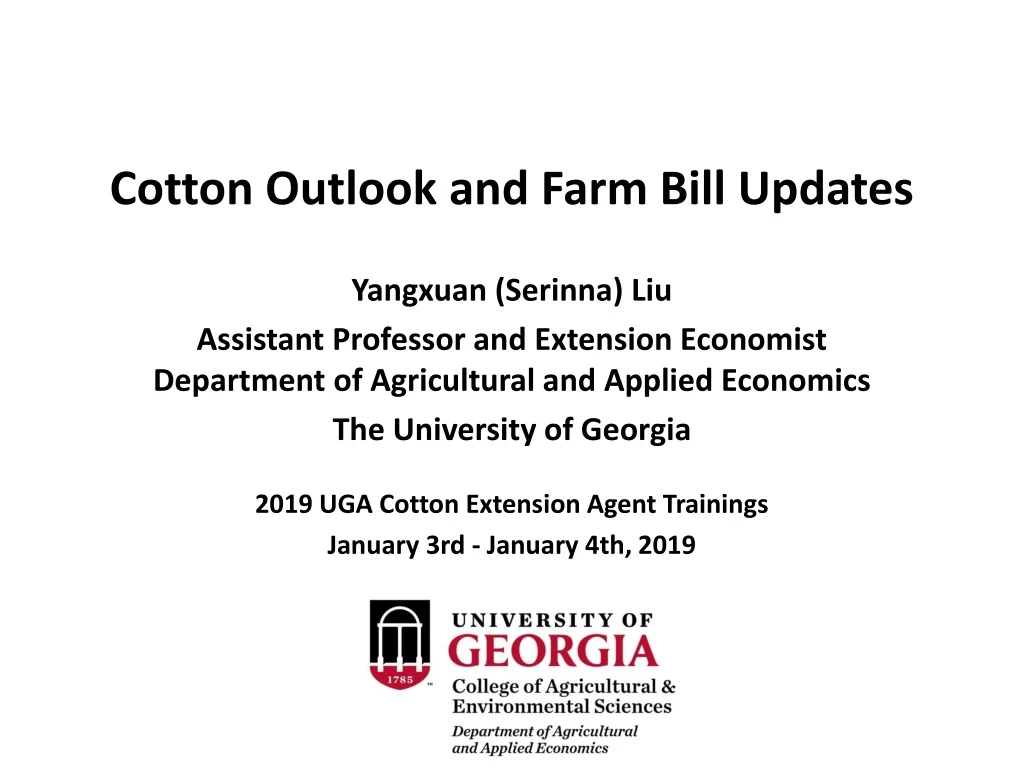 cotton outlook and farm bill updates