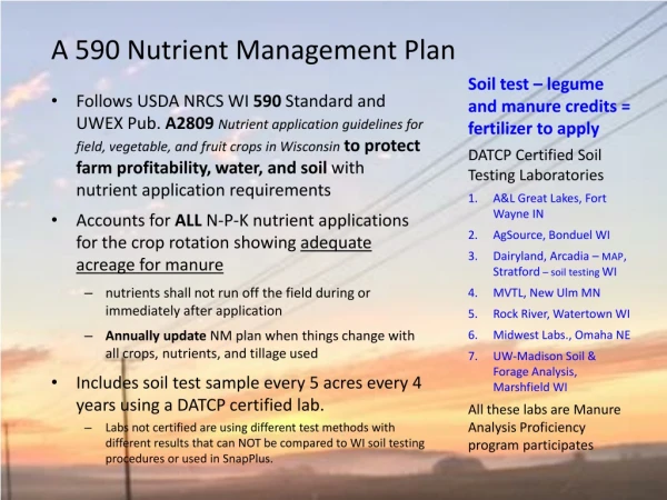 A 590 Nutrient Management Plan