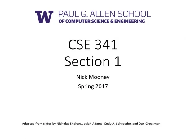 CSE 341 Section 1