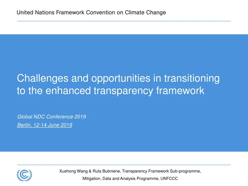 challenges and opportunities in transitioning to the enhanced transparency framework