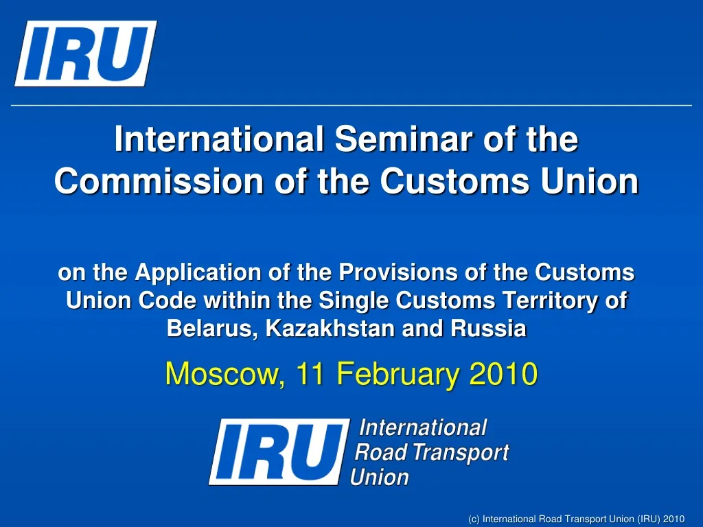 international seminar of the commission