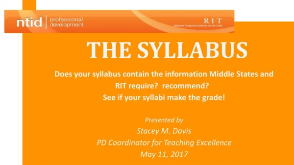 THE Syllabus