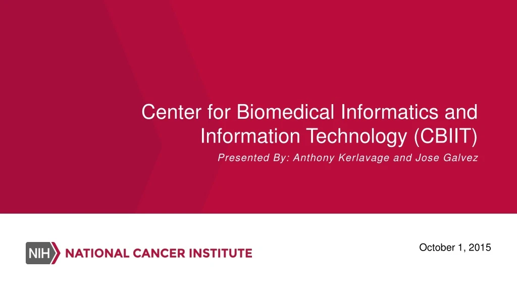 center for biomedical informatics and information technology cbiit