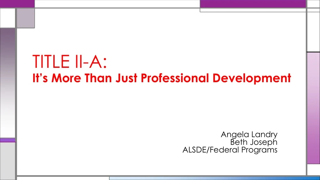title ii a it s more than just professional development