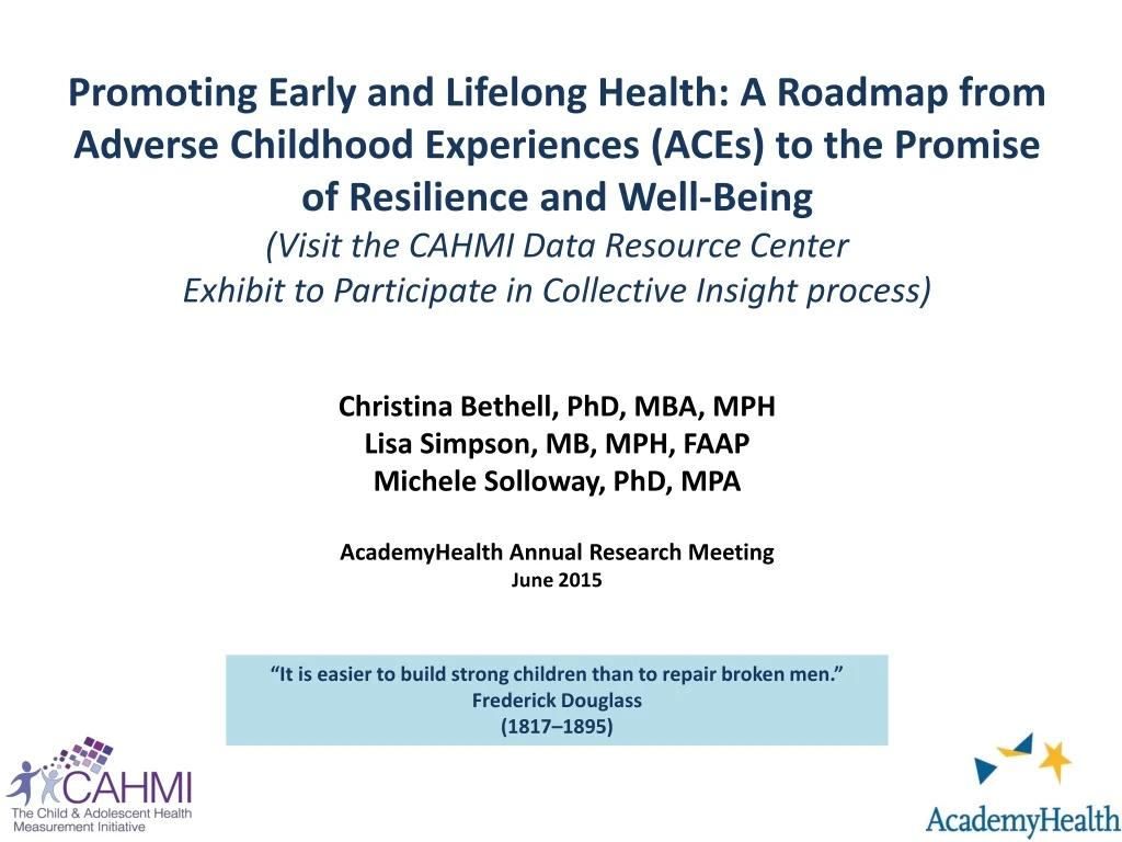 promoting early and lifelong health a roadmap