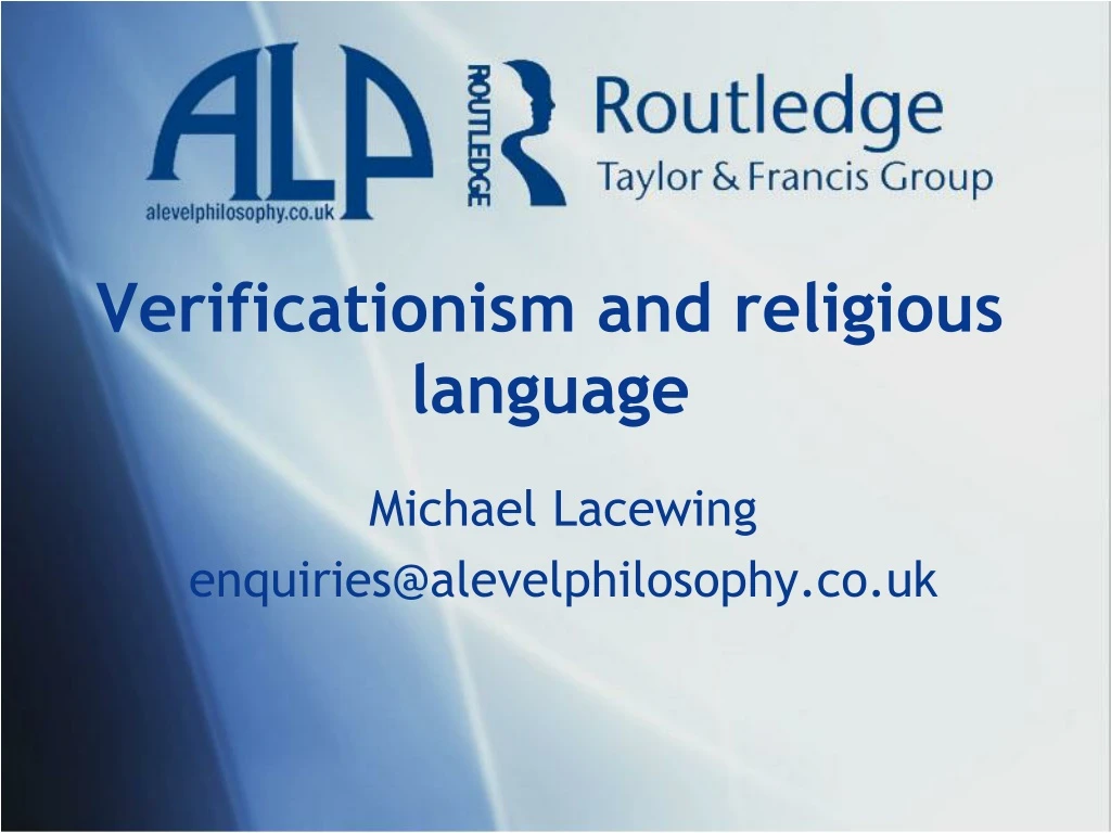 verificationism and religious language