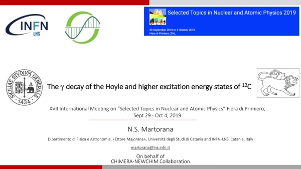 The γ decay of the Hoyle and higher excitation energy states of 12 C