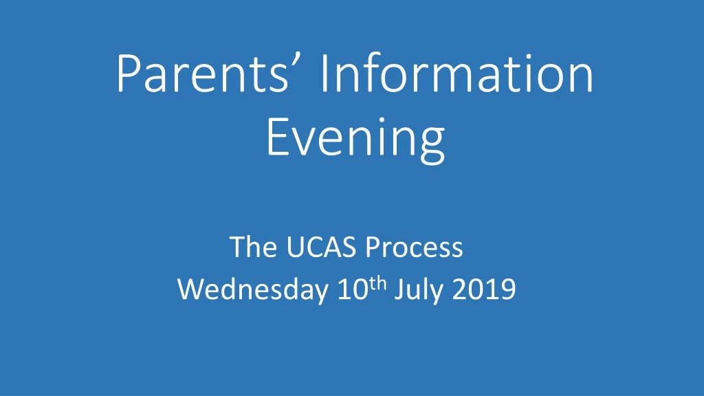 parents information evening
