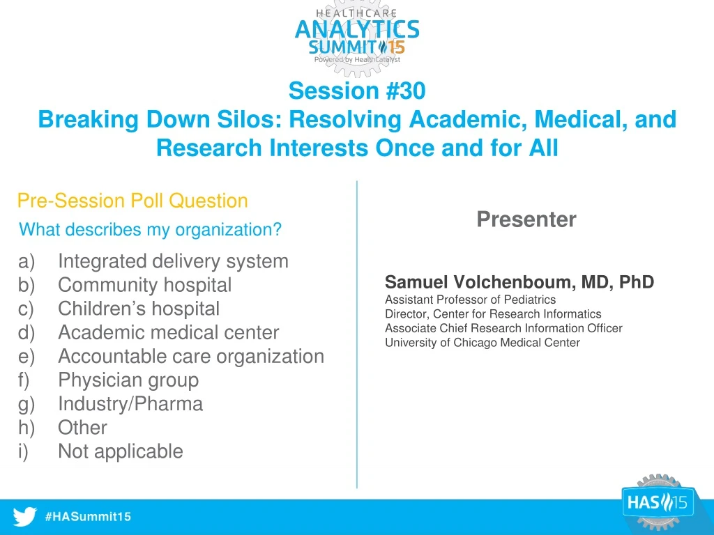session 30 breaking down silos resolving academic medical and research interests once and for all