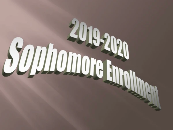 2019-2020 Sophomore Enrollment