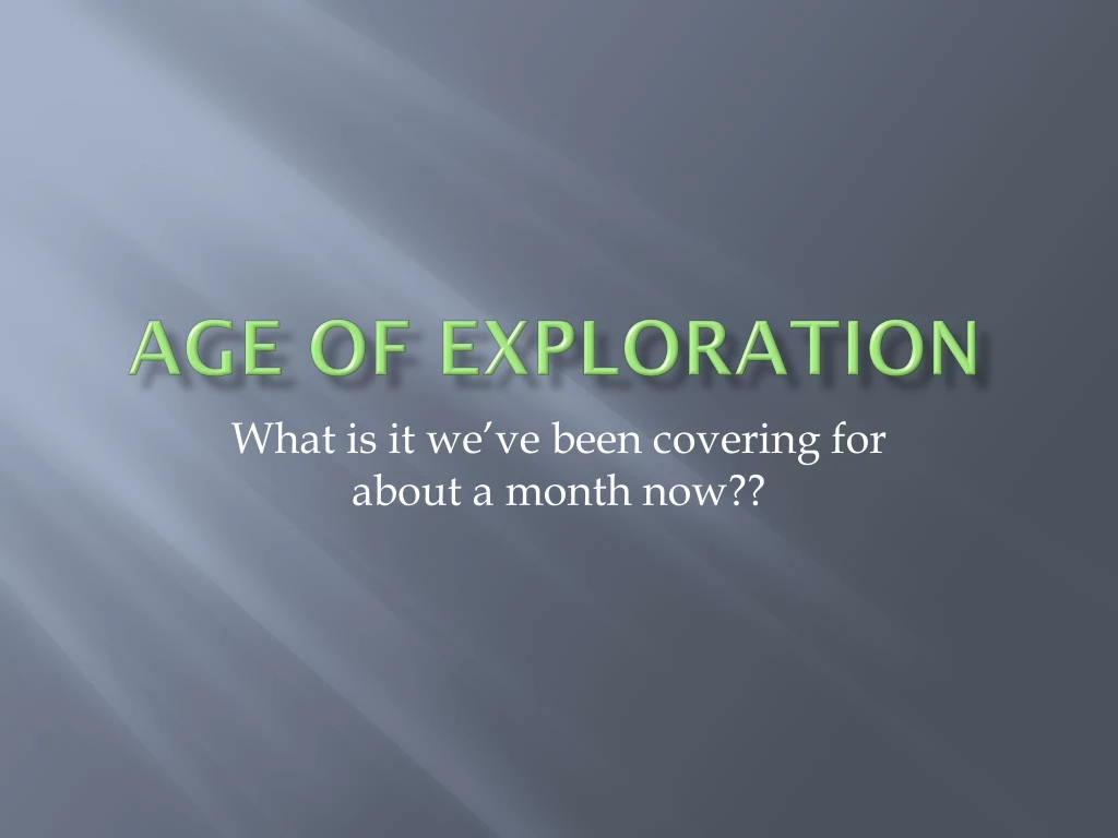age of exploration
