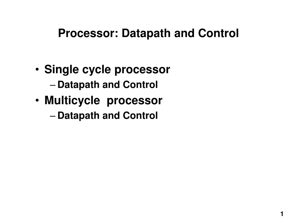processor datapath and control