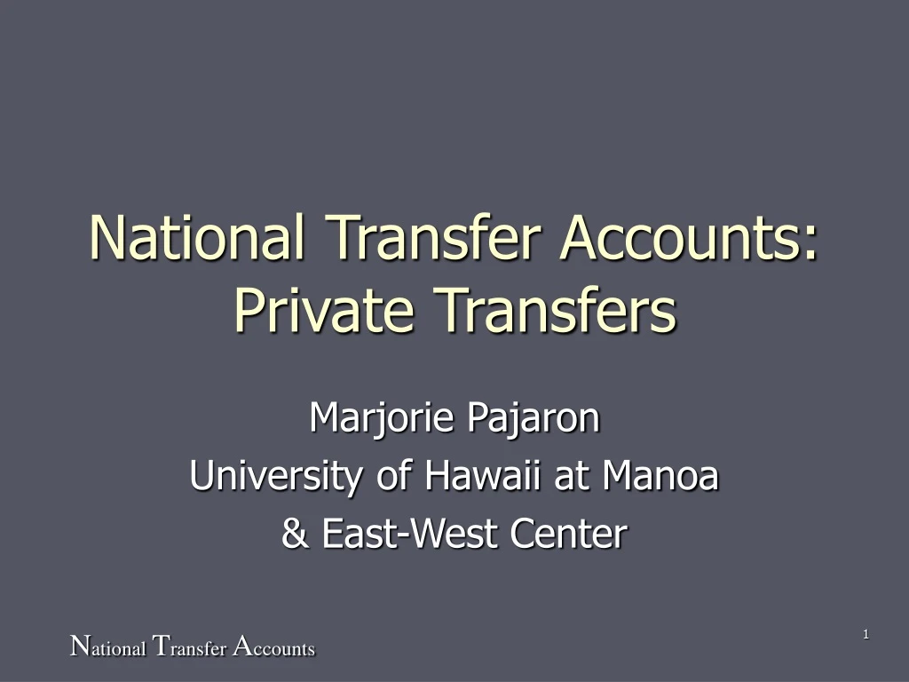 national transfer accounts private transfers