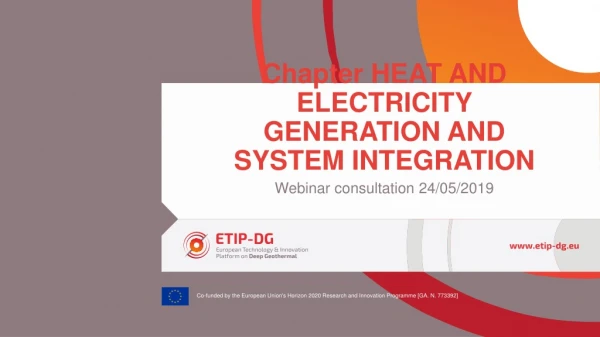 Chapter HEAT AND ELECTRICITY GENERATION AND SYSTEM INTEGRATION