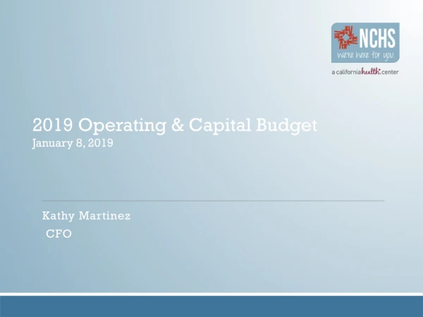 2019 Operating &amp; Capital Budget January 8, 2019