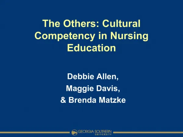 The Others: Cultural Competency in Nursing Education