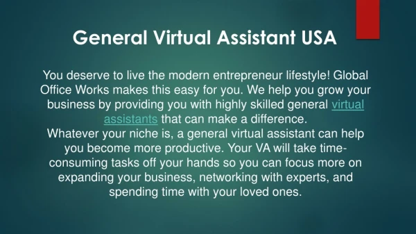 General Virtual Assistant USA