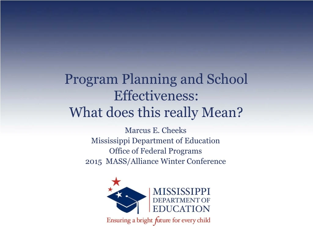program planning and school effectiveness what does this really mean