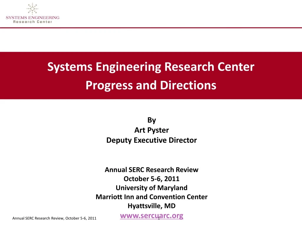 systems engineering research center progress