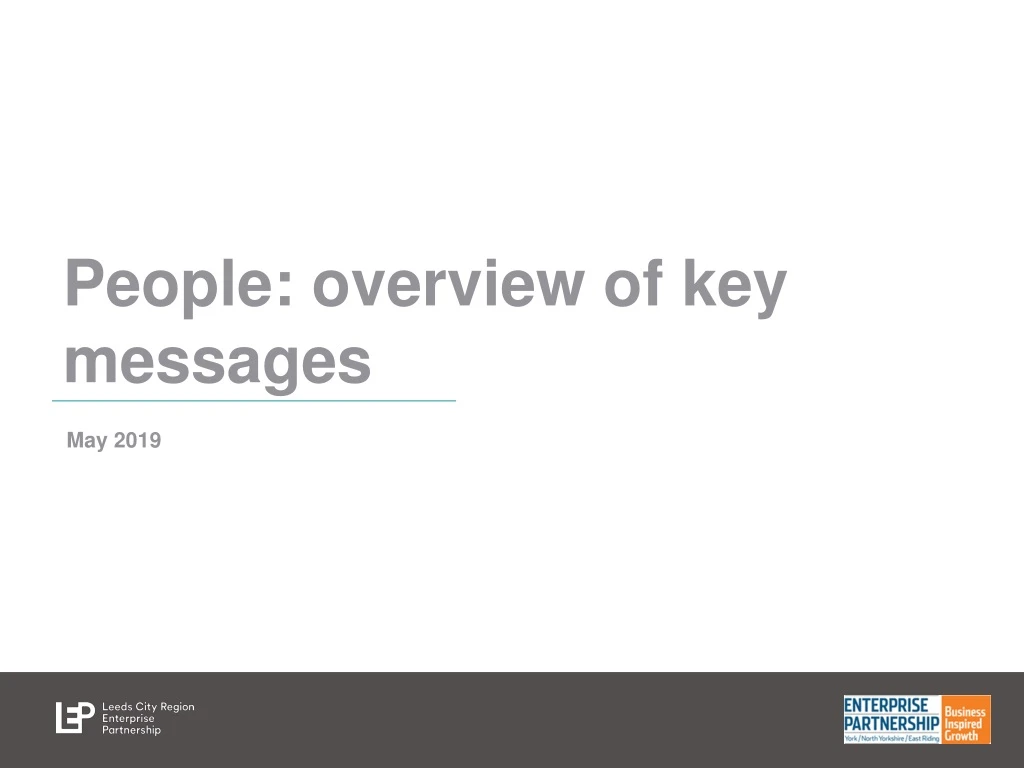 people overview of key messages