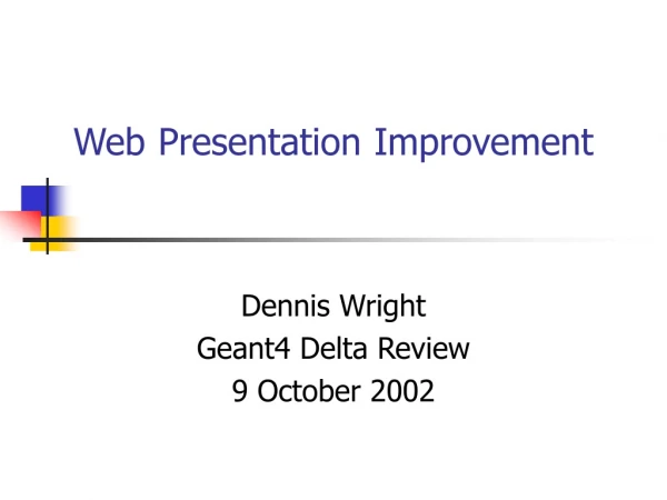 Web Presentation Improvement