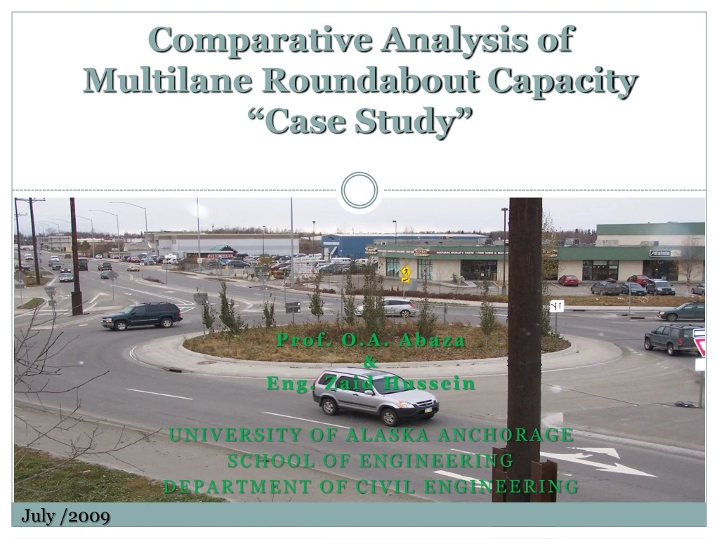 comparative analysis of multilane roundabout capacity case study