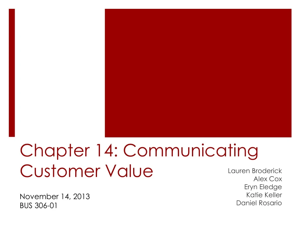 chapter 14 communicating customer value