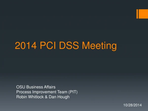 2014 PCI DSS Meeting