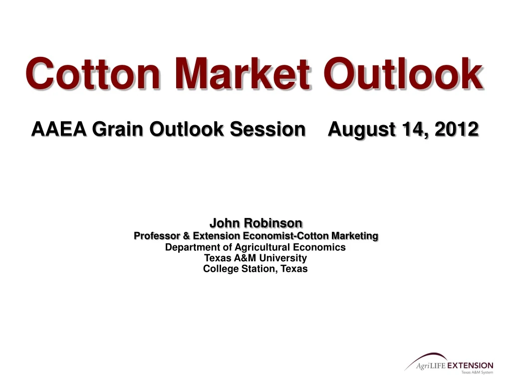 cotton market outlook