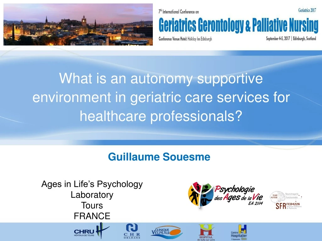 what is an autonomy supportive environment in geriatric care services for healthcare professionals