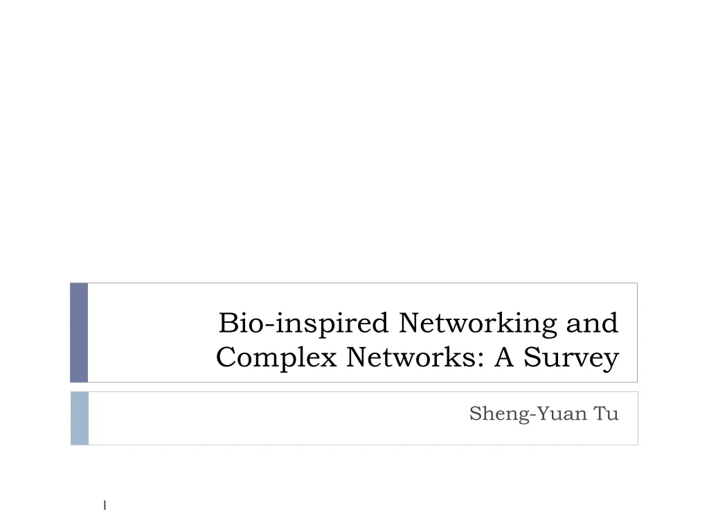 bio inspired networking and complex networks a survey