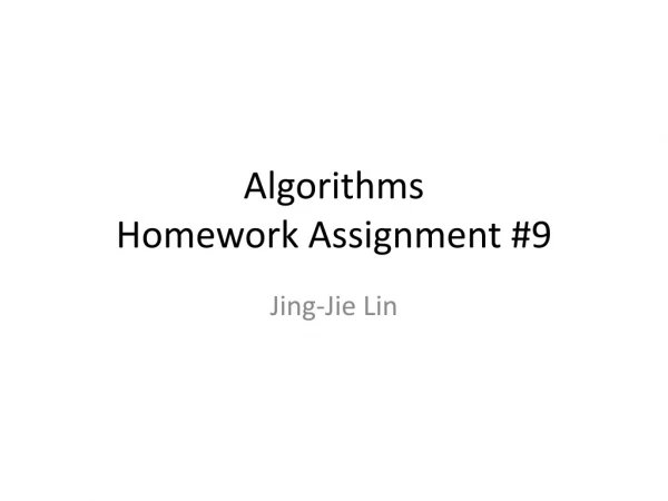 Algorithms Homework Assignment #9