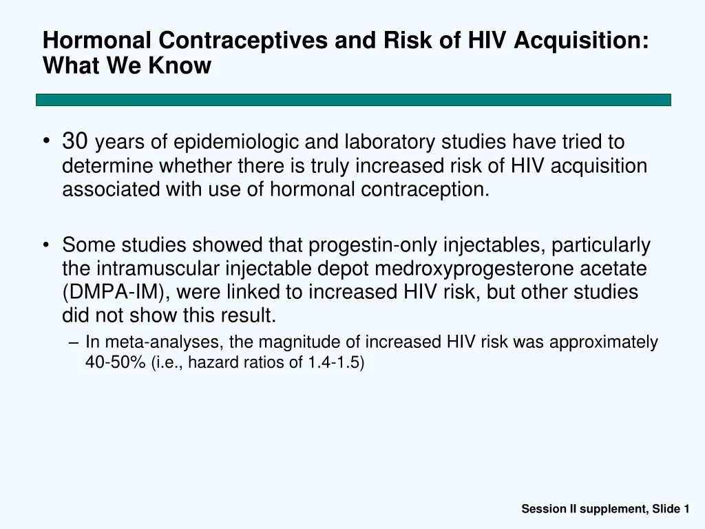 hormonal contraceptives and risk of hiv acquisition what we know