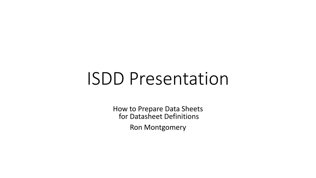 isdd presentation