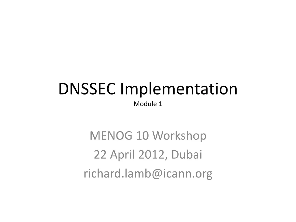 dnssec implementation module 1
