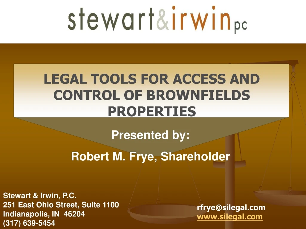 legal tools for access and control of brownfields