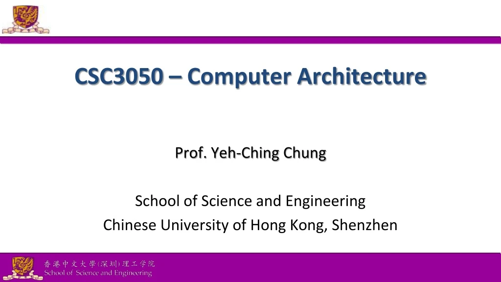 csc3050 computer architecture