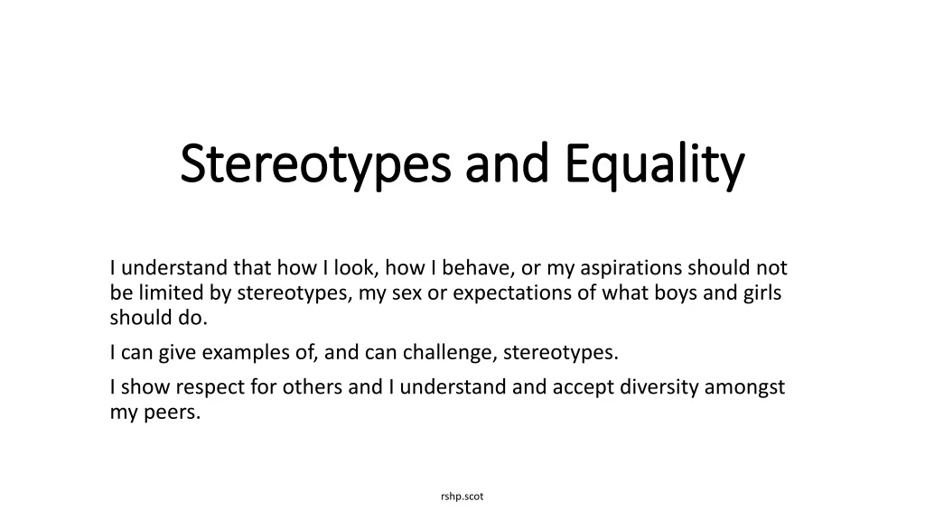 stereotypes and equality