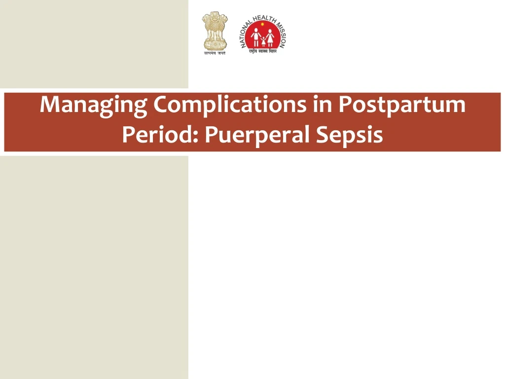 managing complications in postpartum period puerperal sepsis
