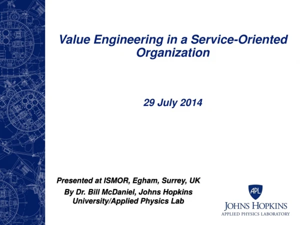 Value Engineering in a Service-Oriented Organization