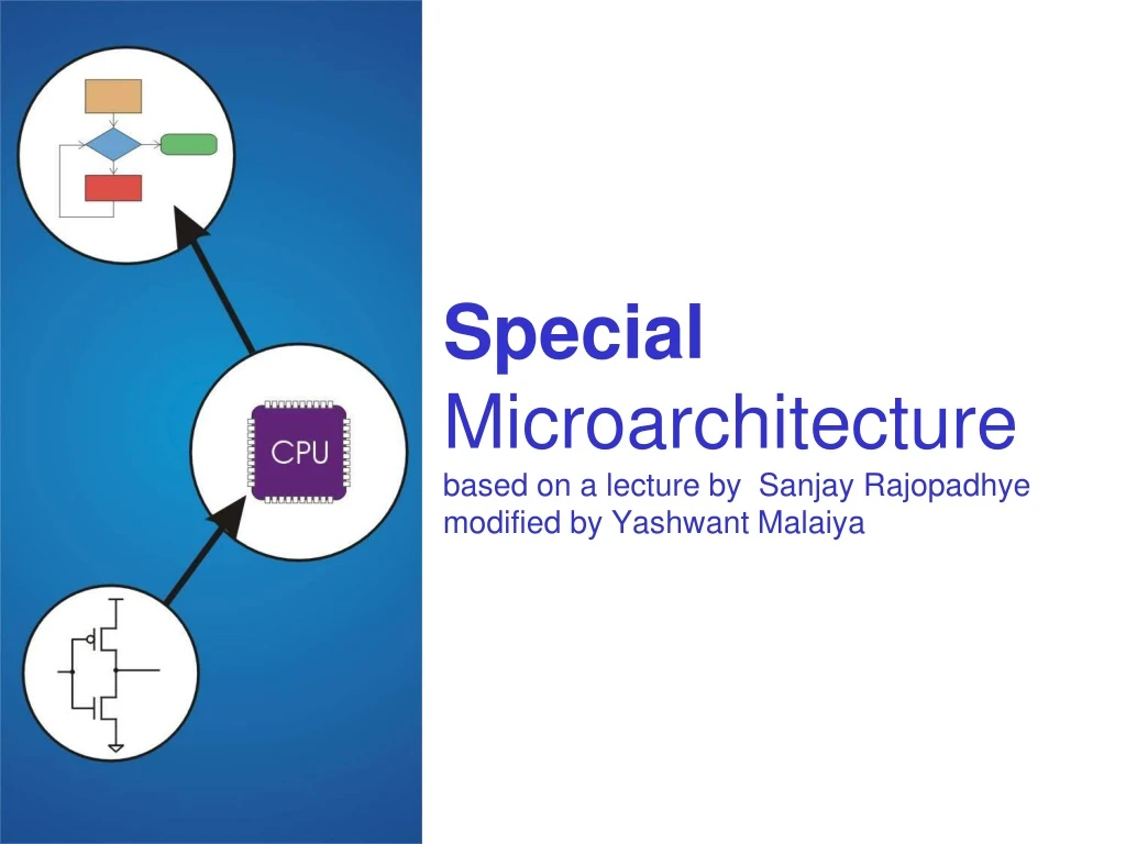 special microarchitecture based on a lecture by sanjay rajopadhye modified by yashwant malaiya