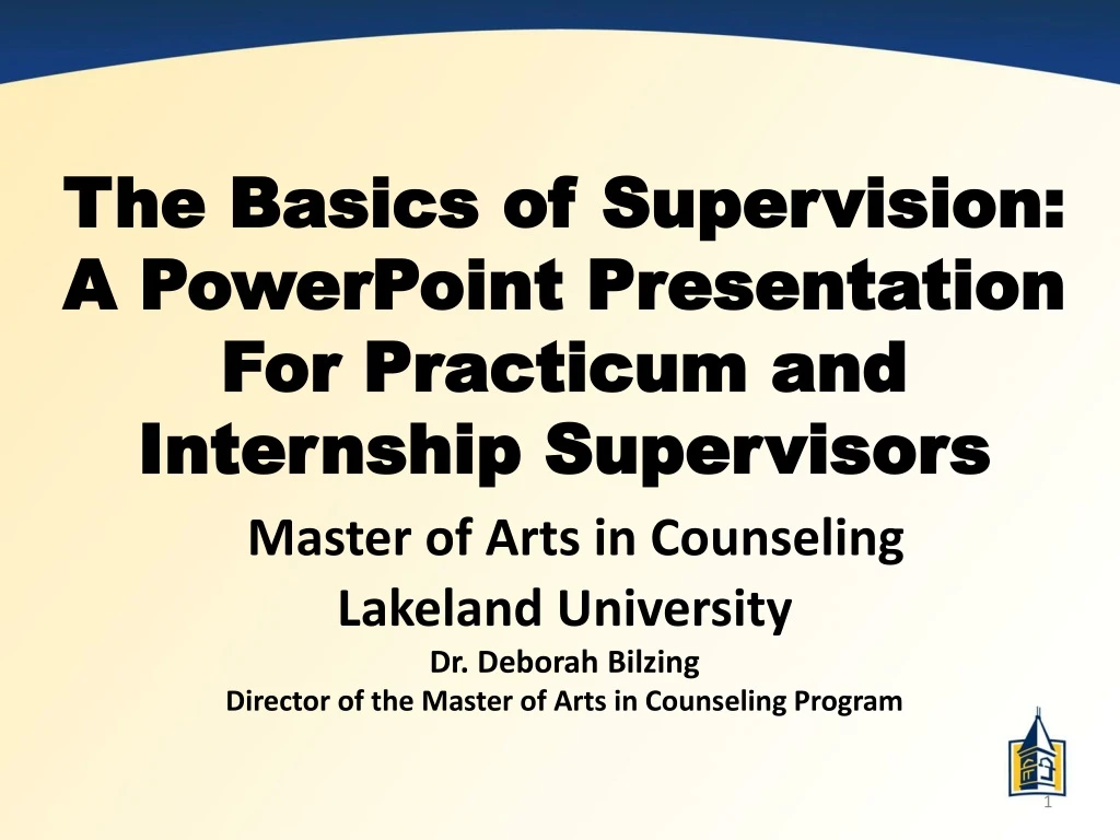 the basics of supervision a powerpoint