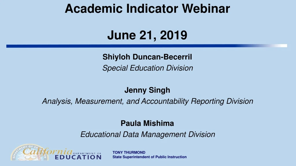 academic indicator webinar june 21 2019