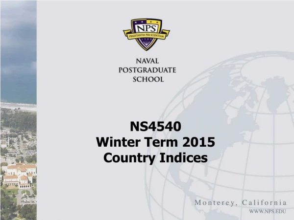 NS4540 Winter Term 2015 Country Indices