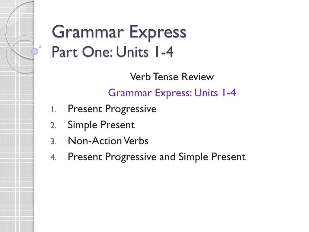 grammar express part one units 1 4