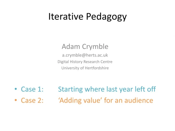 Iterative Pedagogy