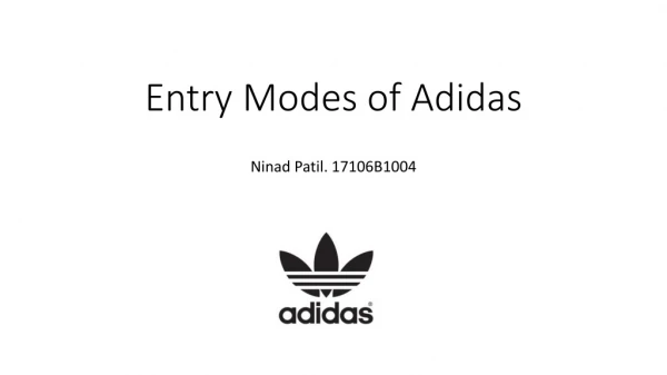 Entry Modes of Adidas