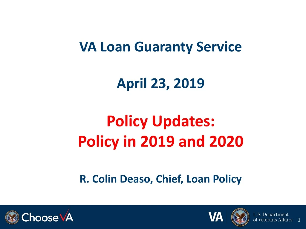 va loan guaranty service april 23 2019 policy